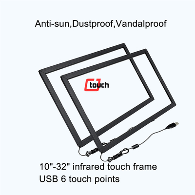 Αντιθαμπωτικό 32 Vandalproof 3mm μετριασμένο γυαλί επιτροπής οθόνης αφής IR ίντσας